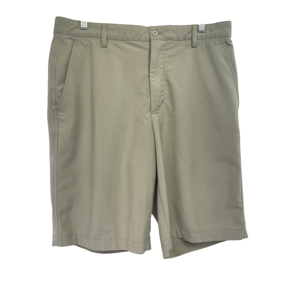 FJ FootJoy Performance Men's Sz 34 Beige Khaki Chino Golf Shorts (D38) EUC